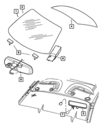 5135815AA - Body Sheet Metal Except Doors: Tinted Windshield for Dodge: Neon Image
