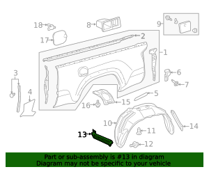 2016-2023 Toyota Tacoma Truck Bed Panel Brace 65671-04090 | OEM Parts ...