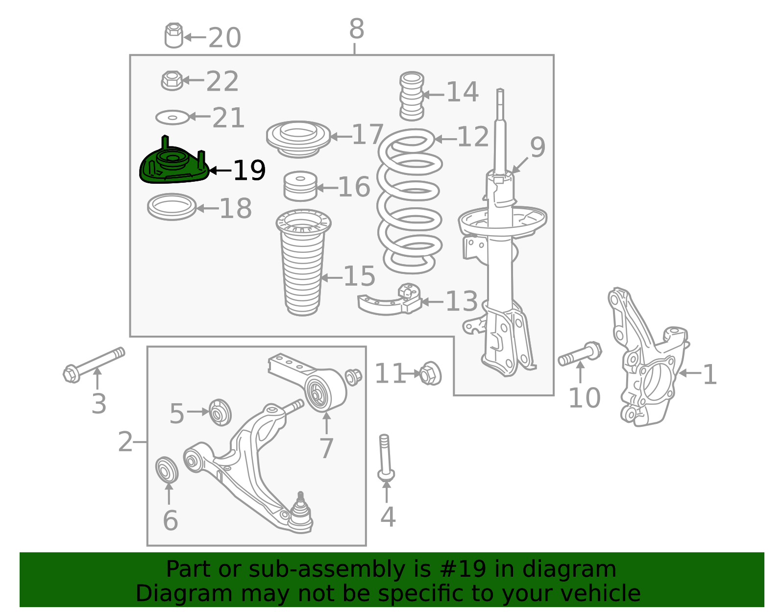 51920-SZA-A02 - Rubber Front Shock Absorber Mounting - 2009-2015