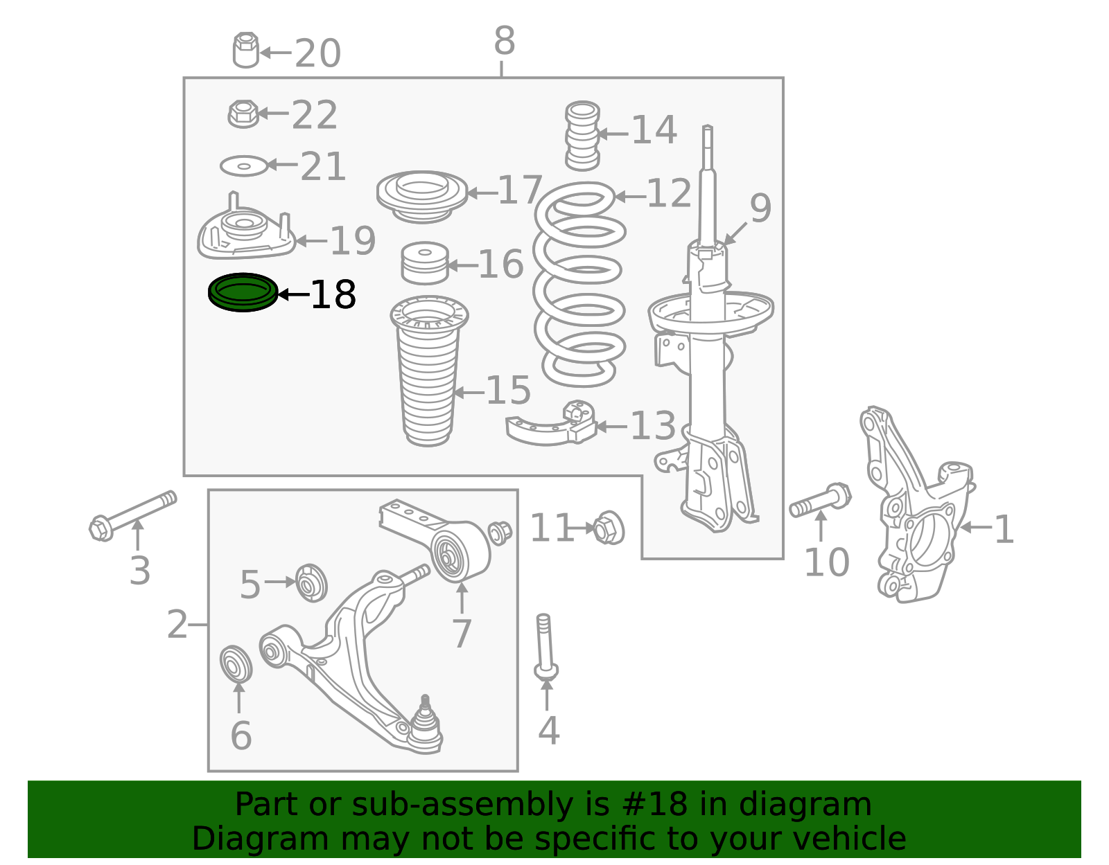 51726-SZA-A01 - 2009-2015 Honda - Bearing Front Shock Absorber