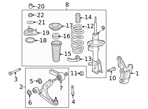Suspension Components for 2011 Honda Pilot #0
