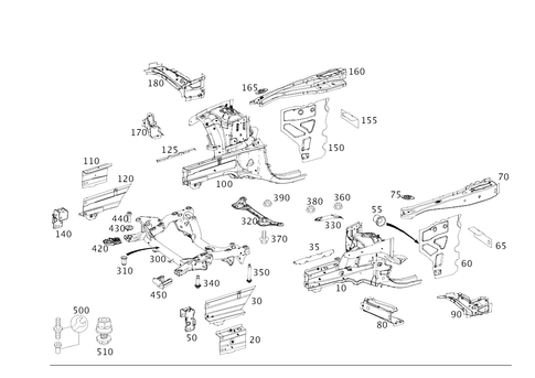 Wheel Well, Front Axle Carrier for 2014 Mercedes-Benz C350 #0