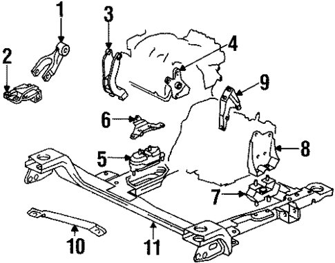 Engine & Trans Mounting for 2000 Oldsmobile Silhouette #0