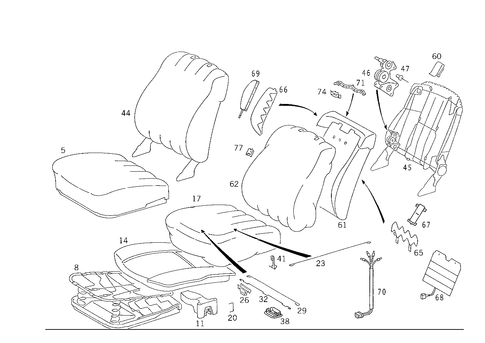 Front Seat and Headrest for 1993 Mercedes-Benz 300CE #0