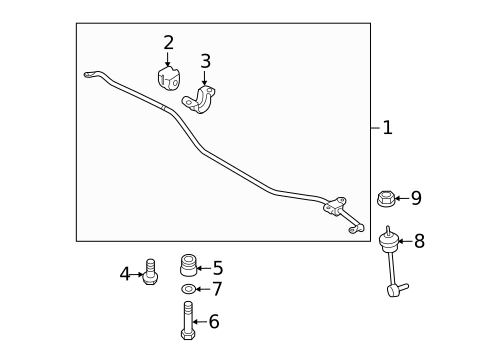 Stabilizer Bar & Components for 2016 Hyundai Equus #1