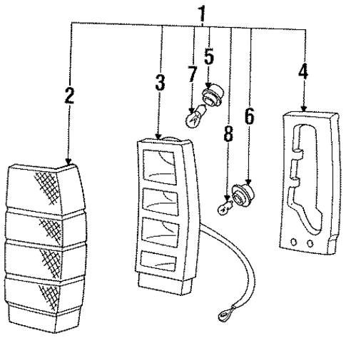 Tail Lamps for 1996 Volvo 960 #1