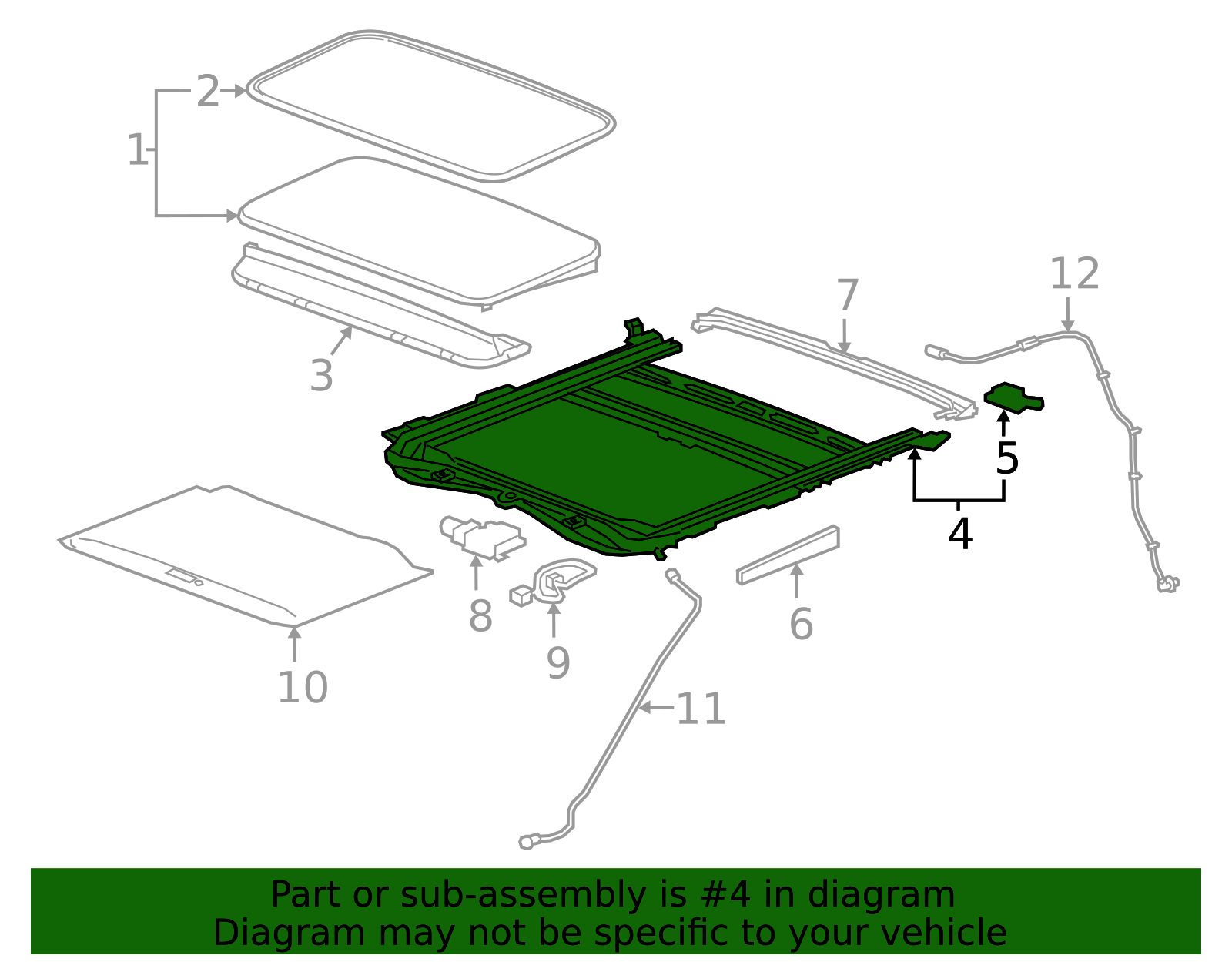 2024-2026 GM Sunroof Frame 85713176 GM | GMPartsDirect.com