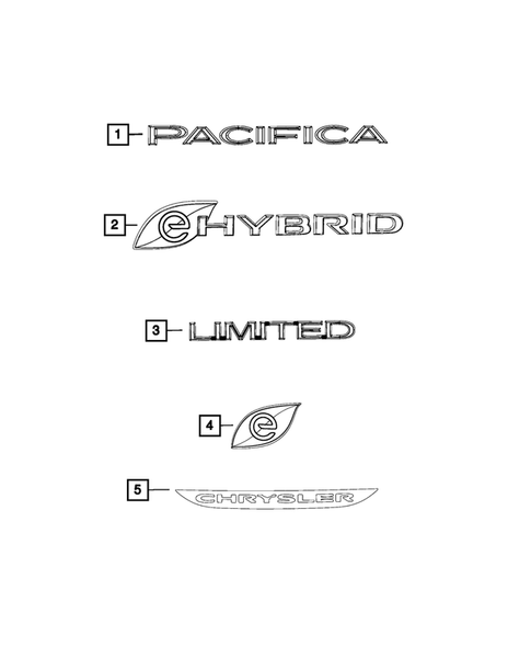 Nameplates for 2017 Chrysler Pacifica #0