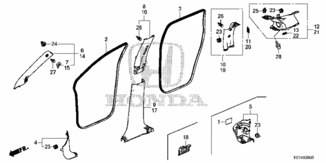 Pillar Garnish for 2019 Honda Pilot #0
