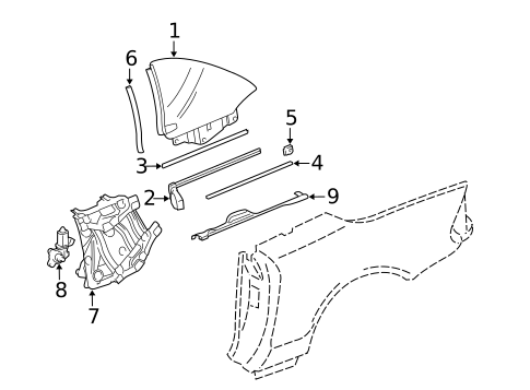 Glass & Hardware for 2009 Mercedes-Benz SL63 AMG #0