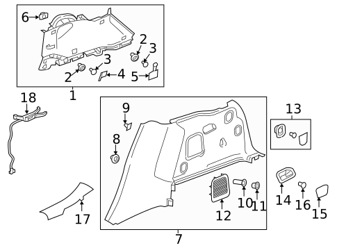 Interior Trim - Quarter Panels for 2016 Buick Envision #0
