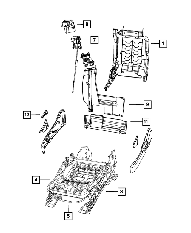 68024926AA - Interior Trim: Rear Seat With Isofix Bar for Mopar Image image