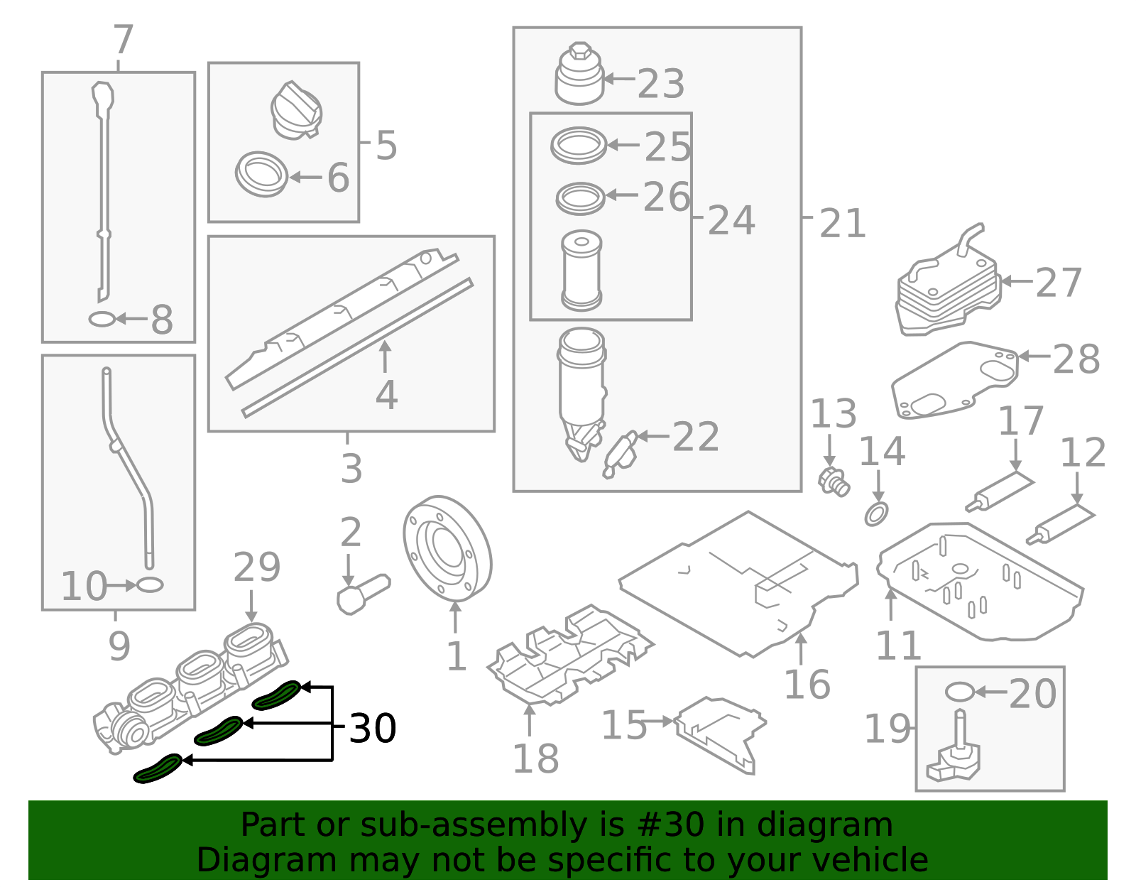2005-2023 Audi Engine Intake Manifold Gasket 079-129-717-B | OEM Parts ...