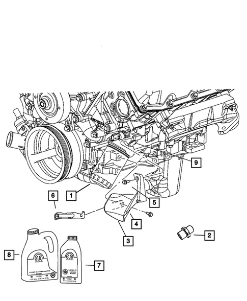 Engine Oiling, Oil Pan and Indicator (Dipstick) for 2009 Jeep Commander #0