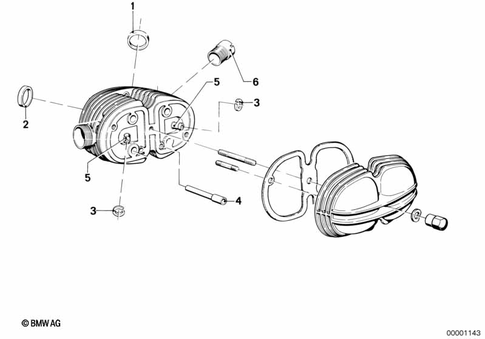 Cylinder Head with Cover for 1985 BMW-Motorrad R 100 CS #1