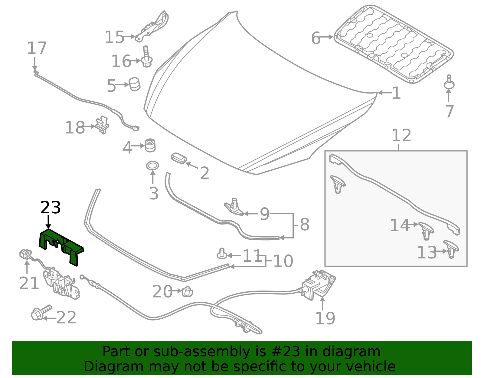 BDTS-56-627A - Hood Latch Cover - 2019-2025 Mazda | Mazda Swag