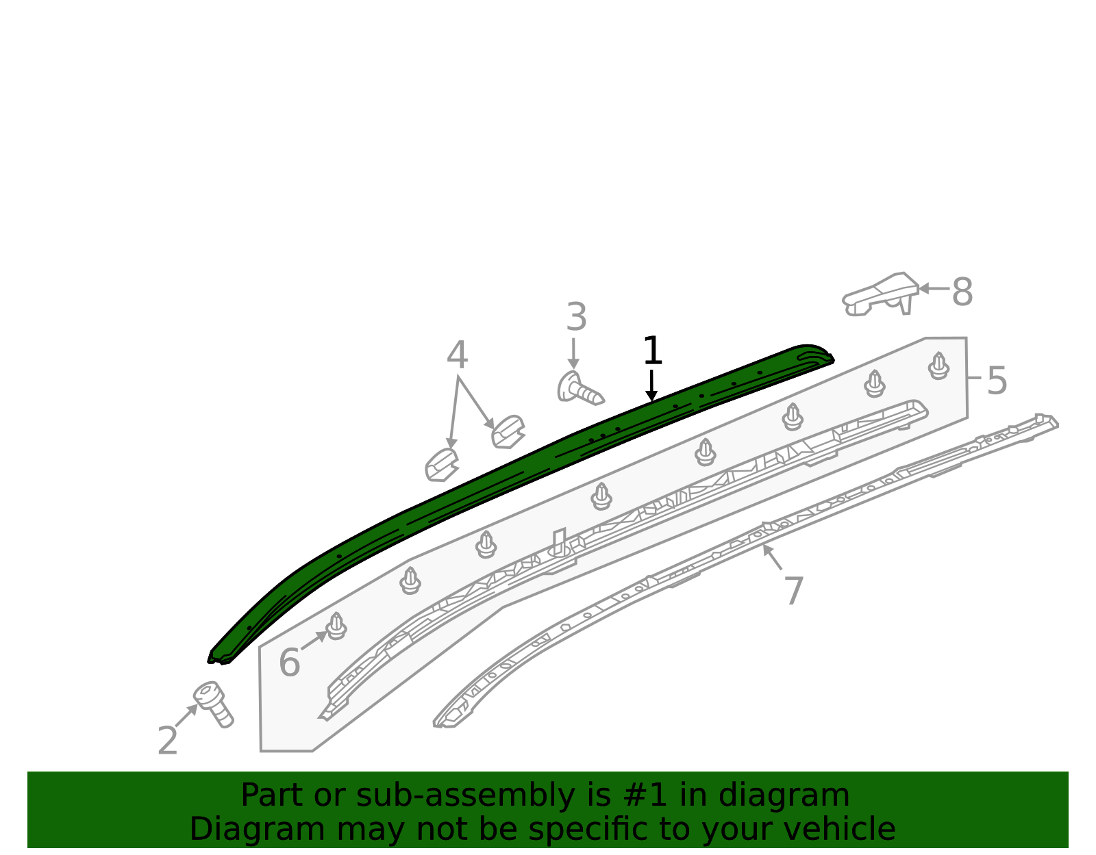 75261-T1W-A01ZA - Roof Luggage Carrier Side Rail 2015-2016 Honda CR-V ...