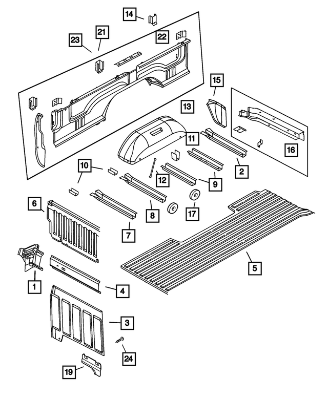 55275421 - Body Sheet Metal Except Doors: Cab Back Extension, Left for Mopar Image image