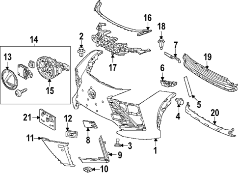 Bumper & Components - Front for 2024 Lexus RZ300e #0