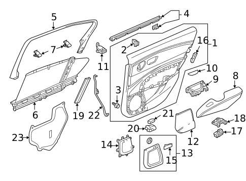 Interior Trim - Rear Door for 2016 Acura RLX #0