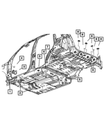 4674441 - Body Sheet Metal Except Doors: Body Plug, Front, Hinge Pillar for Chrysler: PT Cruiser, Sebring | Dodge: Neon, Ram 1500, Ram 2500, Ram 3500, Stratus | Jeep: Commander, Grand Cherokee Image