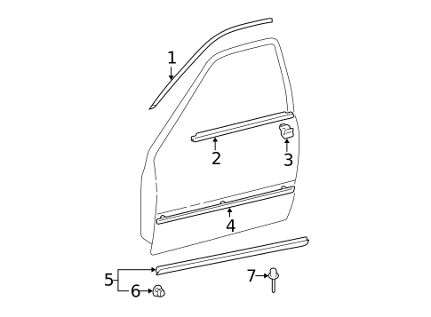 Exterior Trim - Front Door for 2003 Lexus ES300 #0