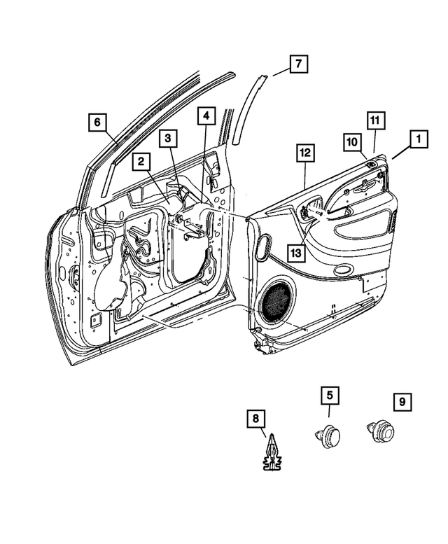 « SL331D1AJ – Interior Trim : Garnissage De Porte Avant Panneau, Côté Gauche pour Mopar Image »