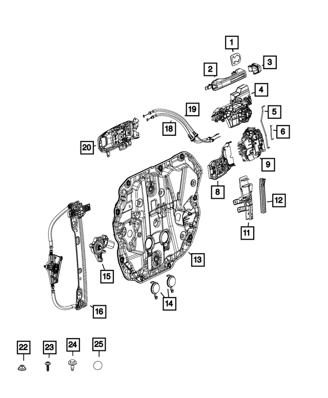 6ZA14MBJAB - Doors, Door Mirrors and Related Parts: Door Handle Cap, Left for Mopar Image