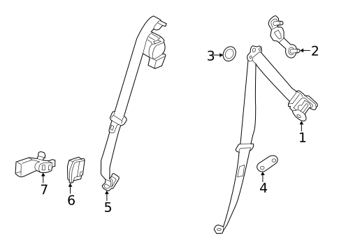 Second Row Seat Belts for 2019 Nissan Rogue #0