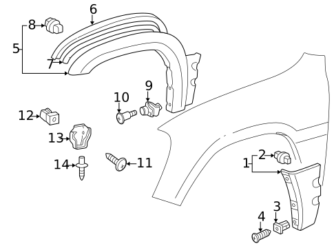 Exterior Trim - Fender for 1997 Toyota RAV4 #0