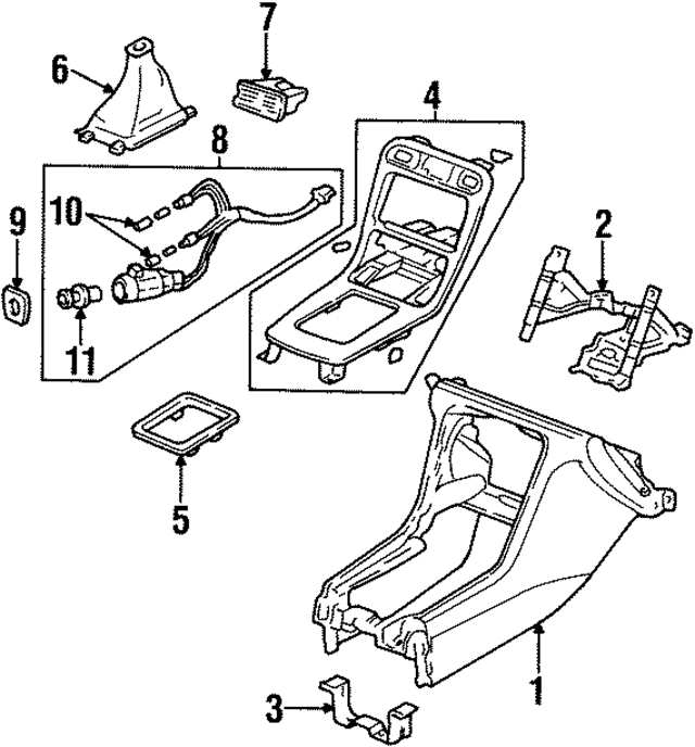 77291SV4A10ZE - Body: Console Housing for Acura Image