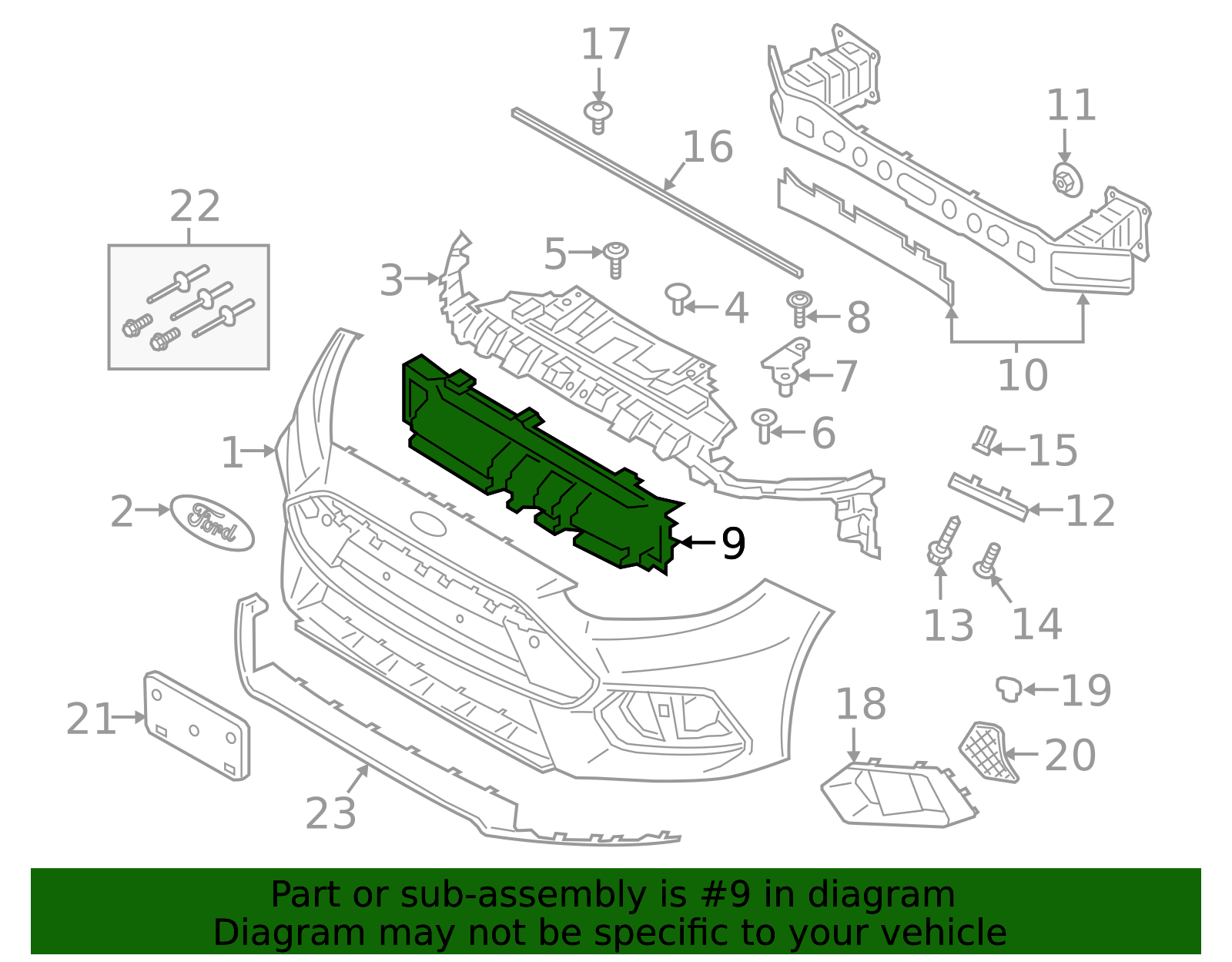 2016-2018 Ford Focus Energy Absorber G1EZ-17C882-A | OEM Parts Online