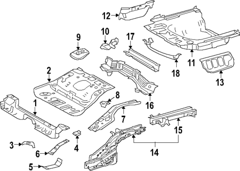 Rear Floor & Rails for 2021 Toyota Avalon #1