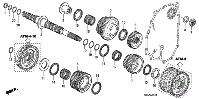 AT Secondary Shaft (L4) for 2007 Honda Accord #0