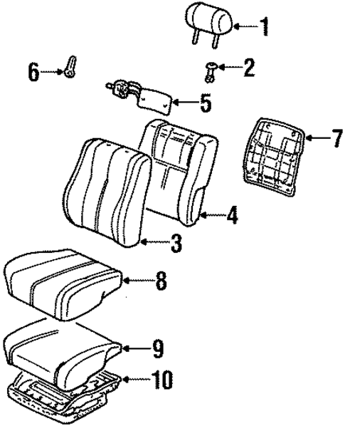 Front Seat Components for 1994 Toyota Camry #0