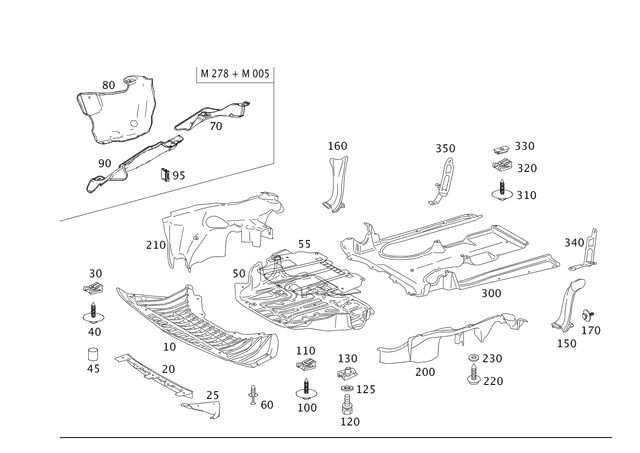 2215202123 - Chassis Sheet Metal/Air Intake: Cover, Engine Comp. Lower for Mercedes-Benz: 300S, CL550, CL600, S400, S600 Image image