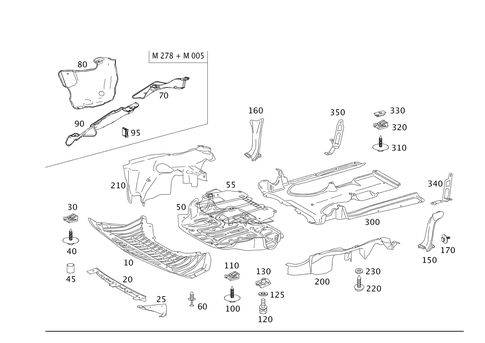 Engine Compartment Panelling, Gasoline Vehicles for 2007 Mercedes-Benz CL550 #0