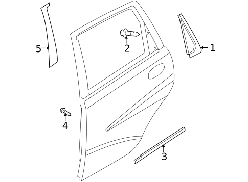 Exterior Trim - Rear Door for 2011 Chevrolet Aveo5 #0