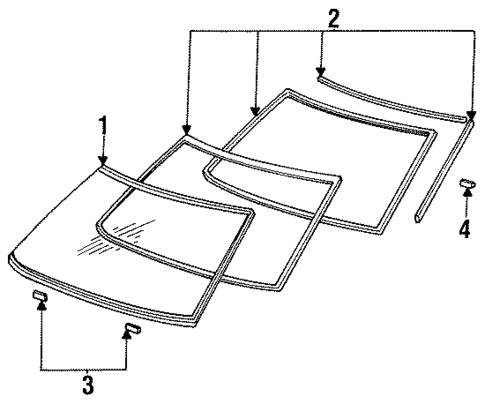 Glass & Hardware - Back for 1992 Mercury Sable #0