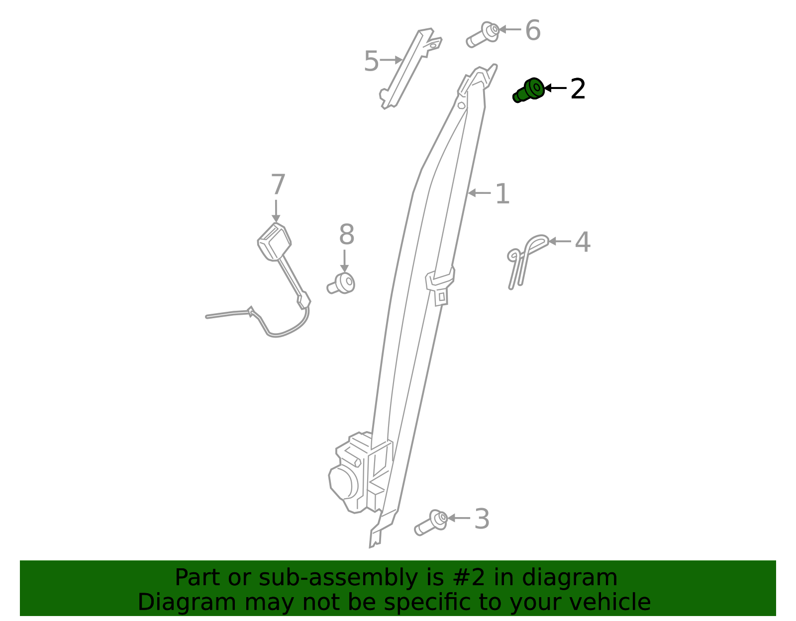 Seat Belt Assembly Upper Bolt - Porsche (N-912-355-01)