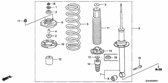 Rear Shock Absorber for 2007 Honda Accord #0