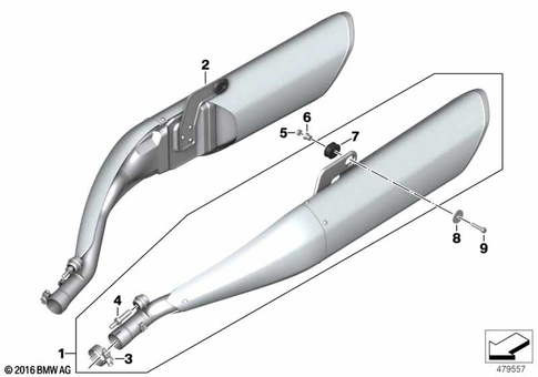 Exhaust System Parts with Mounts for 2023 BMW-Motorrad K 1600 B #1