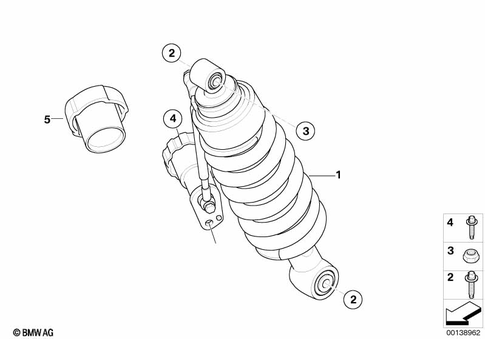Spring Strut, Mounted Parts for 2003 BMW-Motorrad R 1200 CL #0