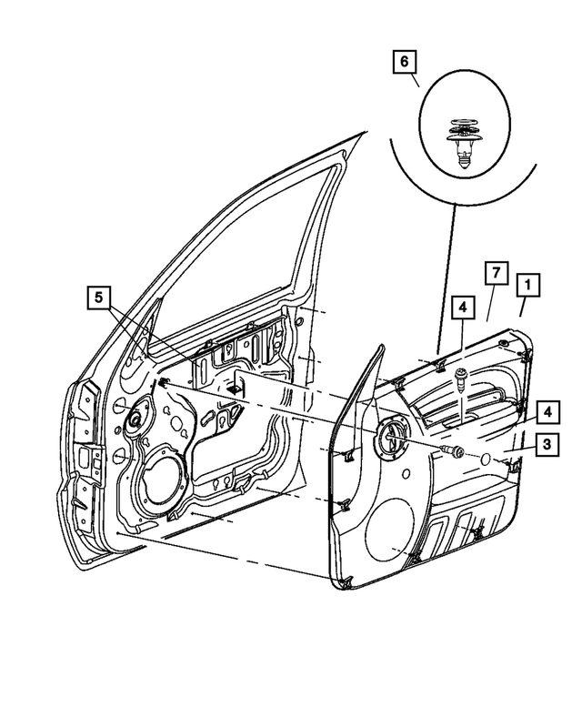 1BU081D5AC - Interior Trim: Front Door Trim Panel, Right for Mopar Image