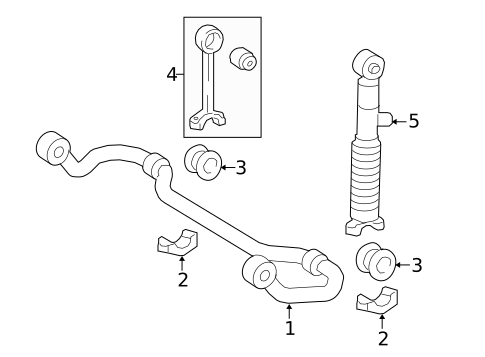 Stabilizer Bar & Components for 2018 Lexus GX460 #1