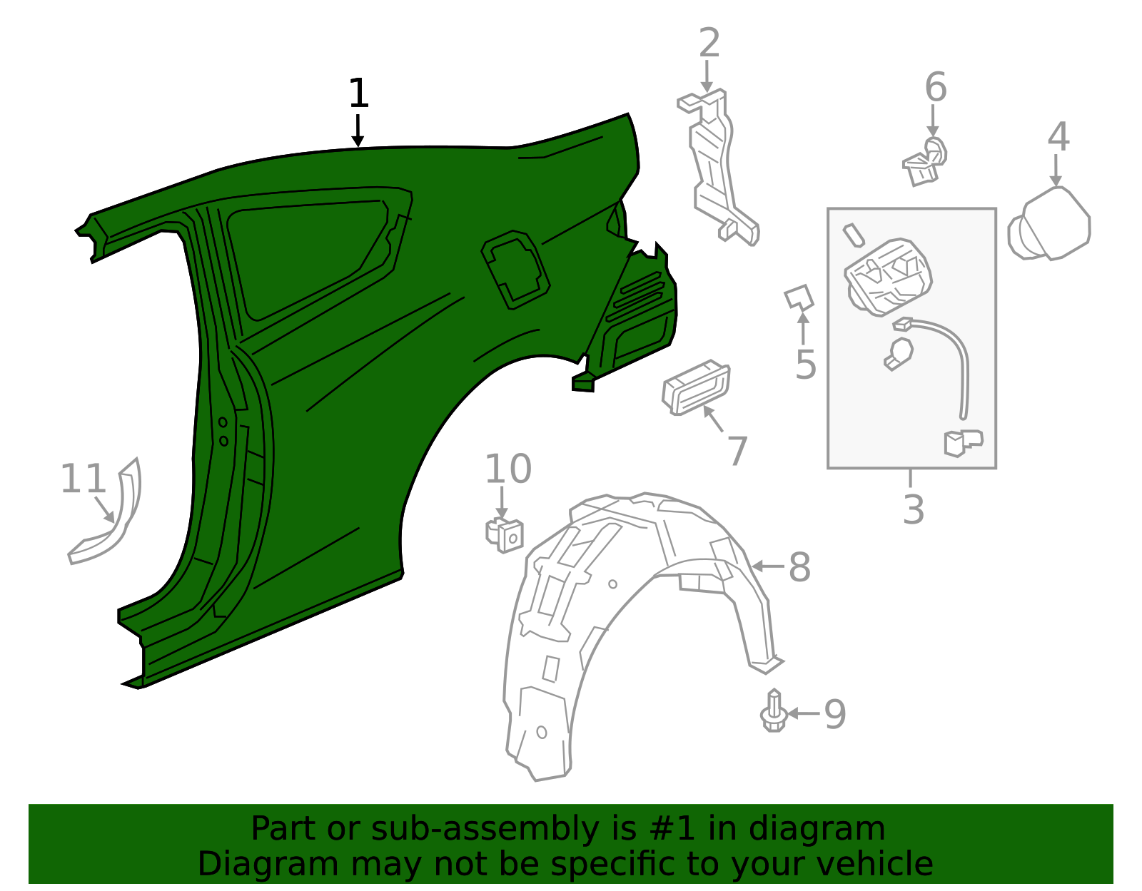 2013-2017 Honda Accord Quarter Panel 04636-T3L-A90ZZ | OEM Parts