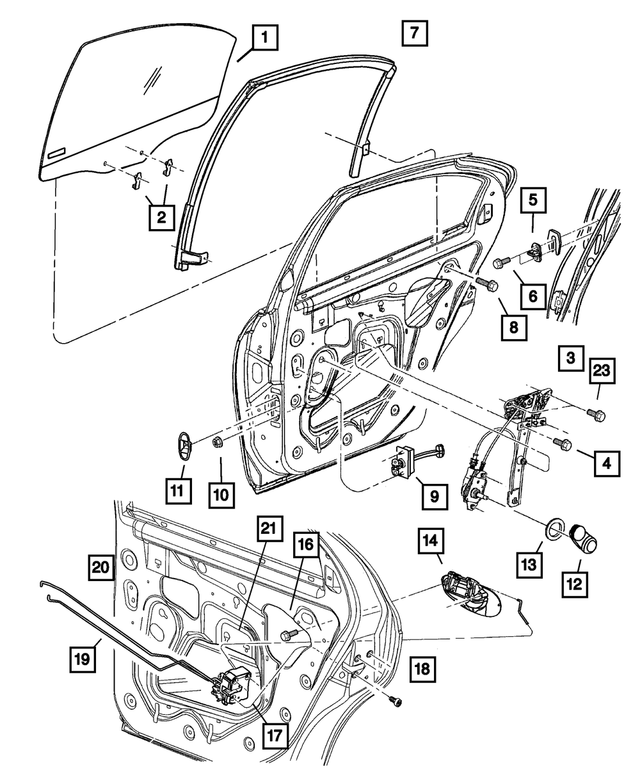 5008036AL - : Rear Door Window Regulator, Right for Mopar Image