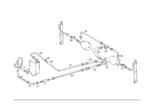 Front & Rear Line Arrangement in Case of Self-Levelling Device for 1984 Mercedes-Benz 500SEC #0