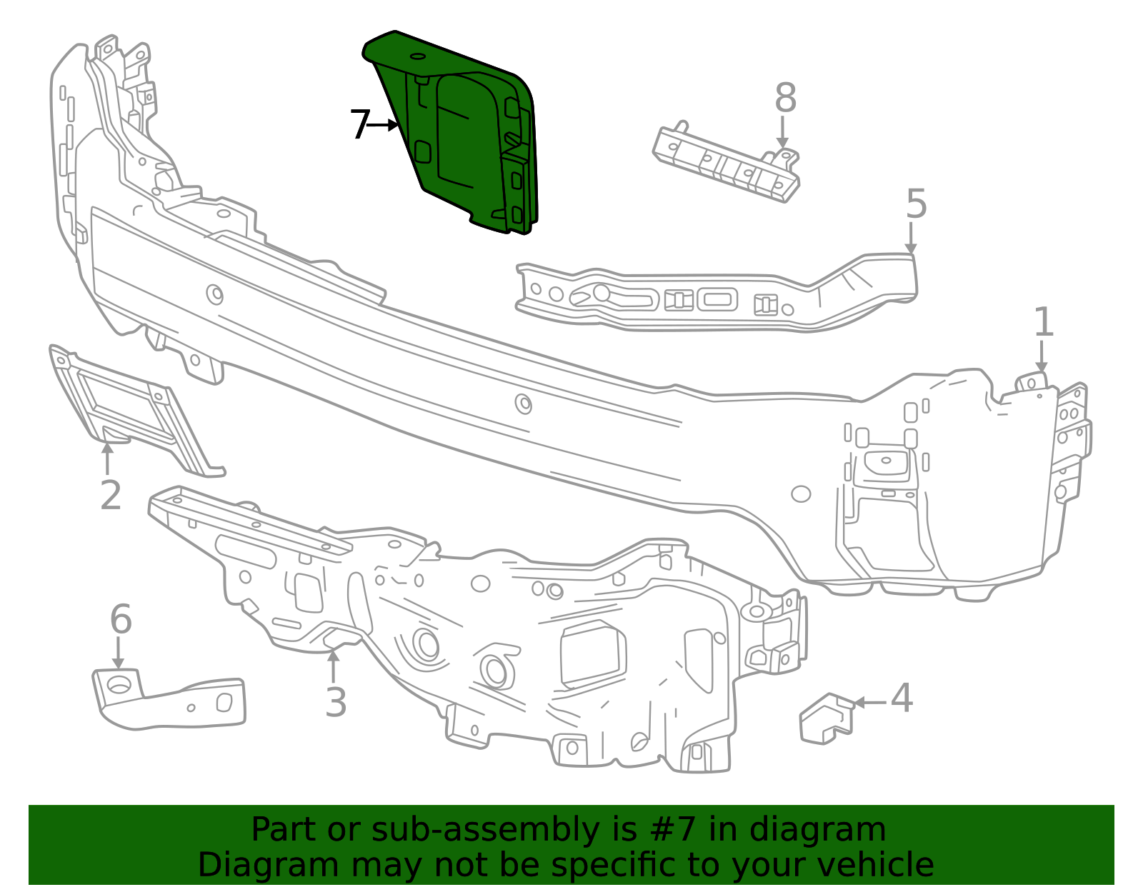 2024-2026 GM Front Bumper Driver Side Impact Bar Bracket 85646092 | OEM ...