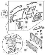 4883908AJ - Body Sheet Metal Except Doors: Body Side Aperture Panel, Right for Mopar Image image
